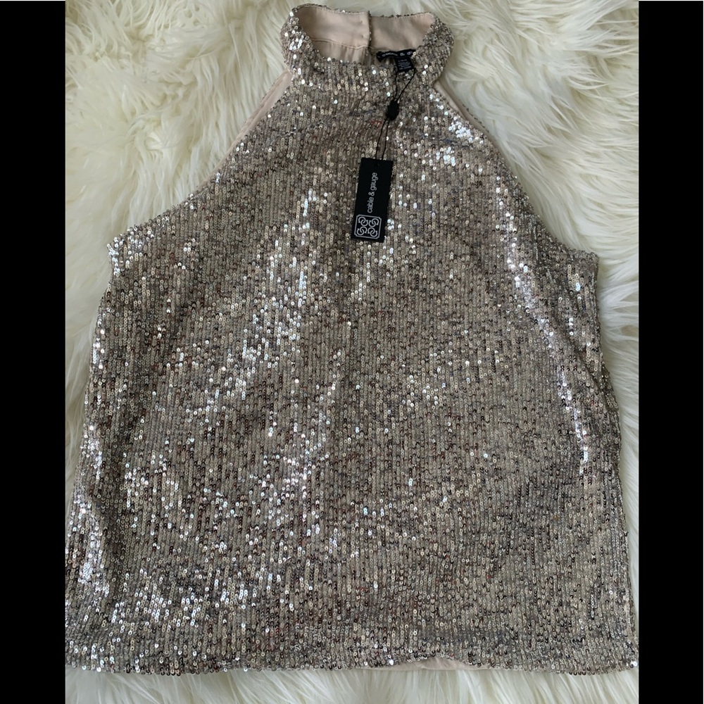 Cable & Gauge -Tan w/Silver Sequins